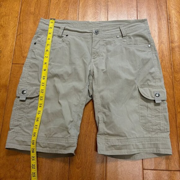KUHL Women Splash Bermuda Cargo Shorts Sz 10 Khaki Stretch Comfort Outdoor - Picture 11 of 15